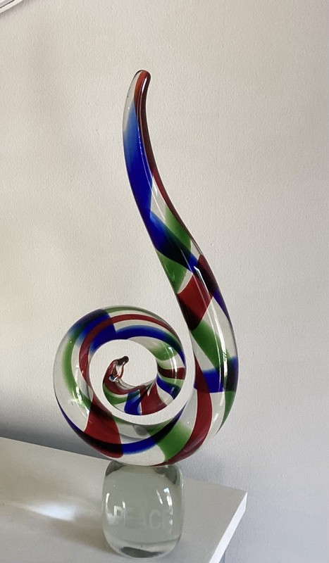 Murano Glass Tall Sculpture See Photos Multicolor 16 In Tall 8 In Wide Abstract