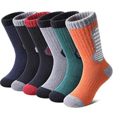 Kids Merino Wool Hiking Socks Boys Girls Toddlers 8-12 Years Mixed Color B