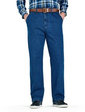 HIGH-RISE Denim Straight Leg Jeans - Elasticated Stretchy Cotton