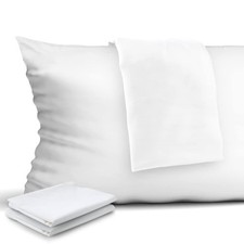 20x36in King Size 4-Pack 100 Cotton Pillow Protectors, Zippered Pillow Covers