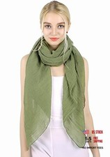 Women Solid Color Scarf Long Lightweight Scarves for Women Large Green Olive
