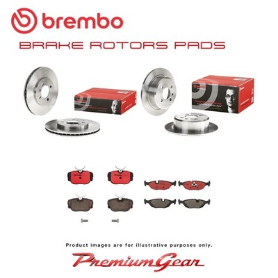 Front+Rear Brembo Disc Rotors+NAO Brake Pads for BMW 3 Series E21 E30 1980-1993