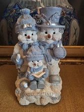 Encore Snow Buddies Snowman Family With Noel Sign Father Mother Child 