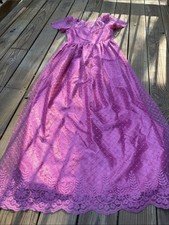 Vintage Pink Lace Overlay Party Dress