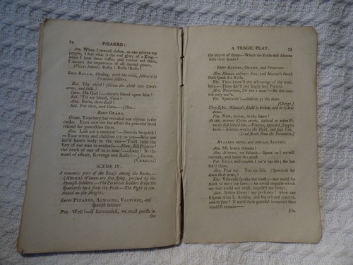 Antique Georgian Play Theatre Script Book: Pizarro Brinsley Sheridan 1799 - Picture 12 of 13