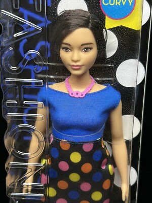 Barbie！！ 2016 Barbie Fashionistas #51 Asian CURVY Doll in Polka Dot Fun