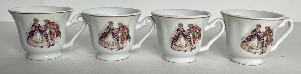 Bailando Mujer y Hombre 4 TAZAS Y PLATILLOS Púrpura y Rosa/Rojo Foto 3 de 4