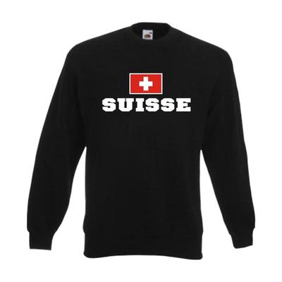 Sweatshirt SCHWEIZ (Suisse), Flagshirt, Fanshirt Pullover Fan Pulli (WMS02-56c)