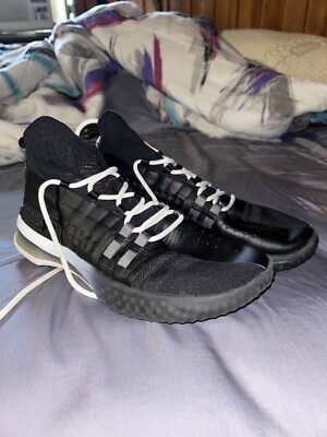 Size 10 Under Armour Project Rock Black and White USED and WORN