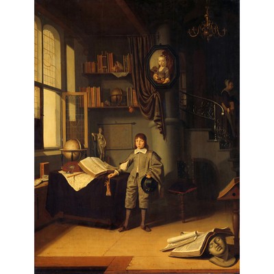 Van Gaesbeeck junger Mann in einer Studie Gemälde großer Wandkunstdruck 18 x 24 Zoll