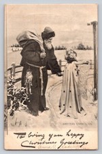 Postcard c1905 Raphael Tuck Santa Claus Directions Girl Scene Christmas P219