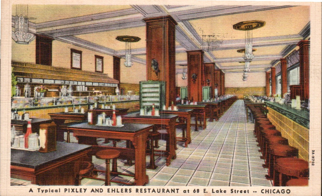Chicago, IL, Pixley and Ehlers Restaurant, Interior, c1933 Postcard