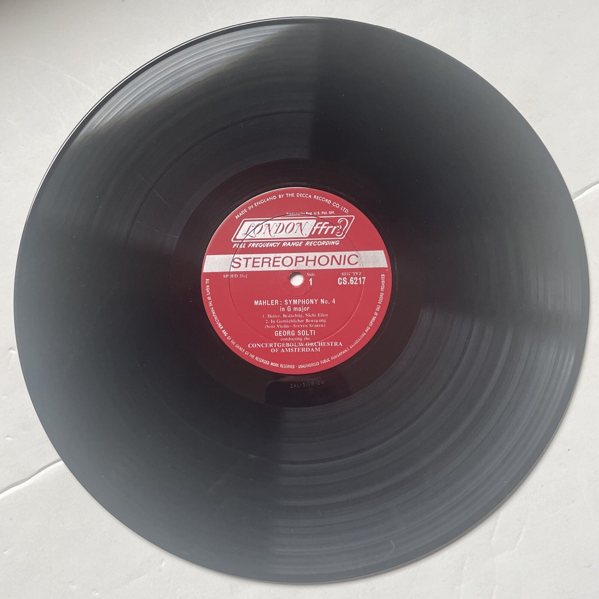 DECCA CS 6217 BB ED1 Mahler Symphony no. 4 Georg Solti