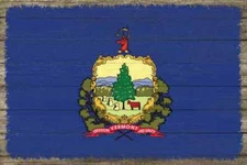 Vermont State Flag Wood Sign Rustic Wall Décor Gift 12x18 B3-12180051045