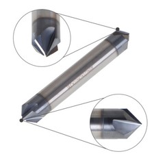 Carbide Chamfer Mill - Double End - Tialn Coated 3/8" 4 Flute 90 Degree