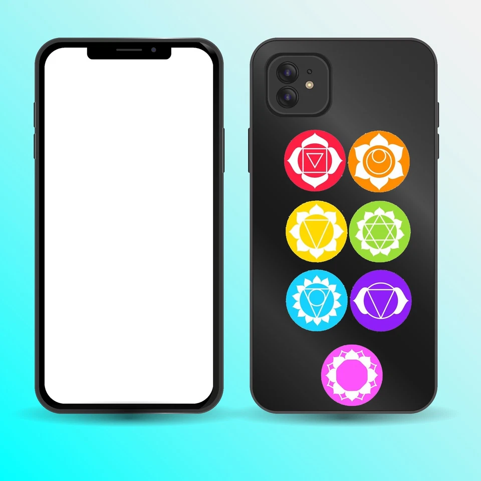 Paquete de 7 calcomanías adhesivas circulares de tabla de chakras para automóvil Wicca Yoga Hindu Aum Om Mandala Foto 3 de 4