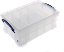 9 Litre Clear Really Useful Box with Two 7 Compartment Trays