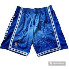 Mitchell  Ness NBA LA Lakers 1996 Blue Spray Paint Swingman Shorts mens XLarge