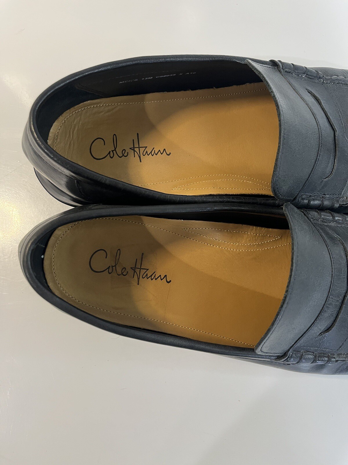 SAOLA Mocassini da uomo Cole Haan taglia 13M slip on suola in pelle penny nero C08035 carriera