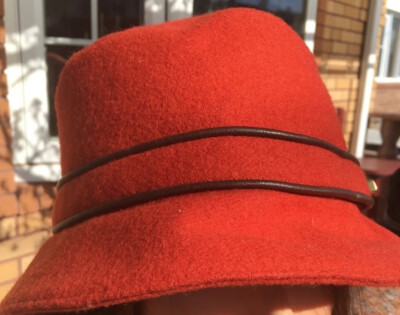 Coach Orange Bucket Wool Hat with Black Trim Coach Women main image 3