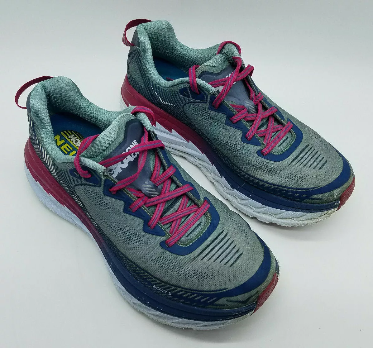 Hoka One One Bondi 5 Women's Size 10 Running Shoes Aquifer Vintage Indigo