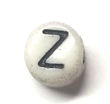  Antique Vintage 1960's 1970's Baby Letter Beads Initial " Z " Steampunk # C700