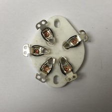 UX5 5 PIN CERAMIC VALVE TUBE BASE SOCKET SUITS 807 ETC x1PC (B7)