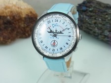 Russo Schiffuhr Carica Manuale Orologio da Polso Uomo 24 Std Fuso Orario Ø 40 MM