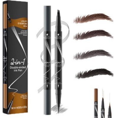 HELLOKISS LIQUID EYEBROW PEN, 2-IN-1 DUAL-ENDED LIQUID EYEBROW SHADOW 02 L/BROWN*