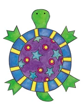 Turtles 25 Wallies KP Kids Turtle Blue Green Stickers Decals Walls Bath Decor