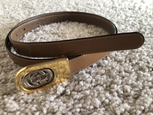 Vintage Gucci Belt Silver Brass With GG 