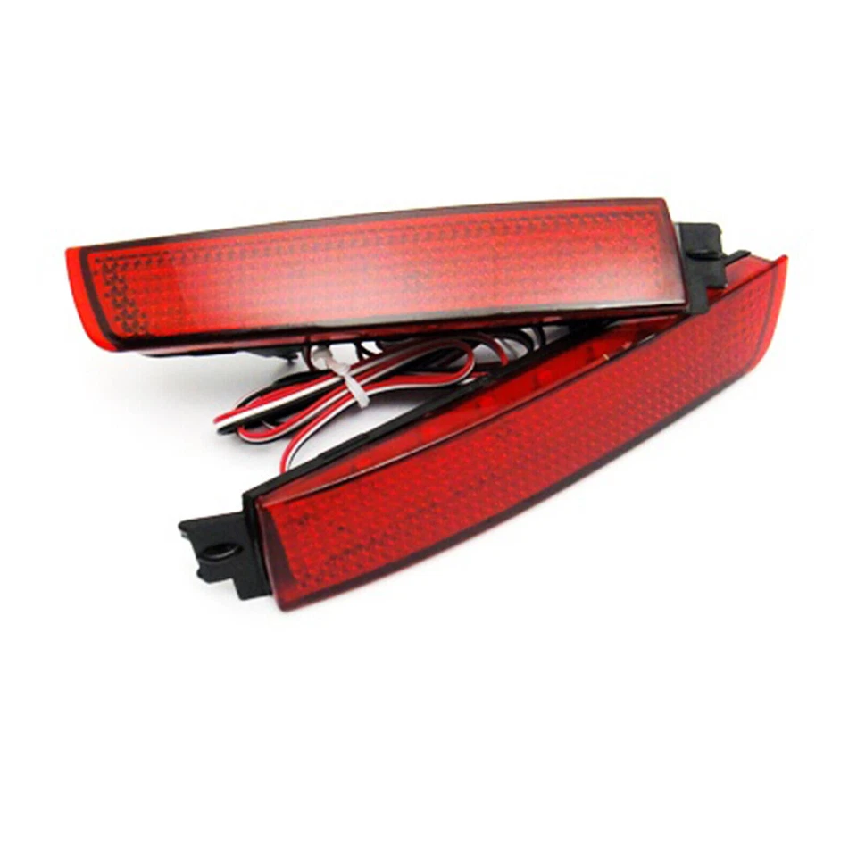 2 luces de señalización reflectoras de parachoques trasero LED lentes rojas para Infiniti FX35 FX50 Nissan Foto 3 de 4