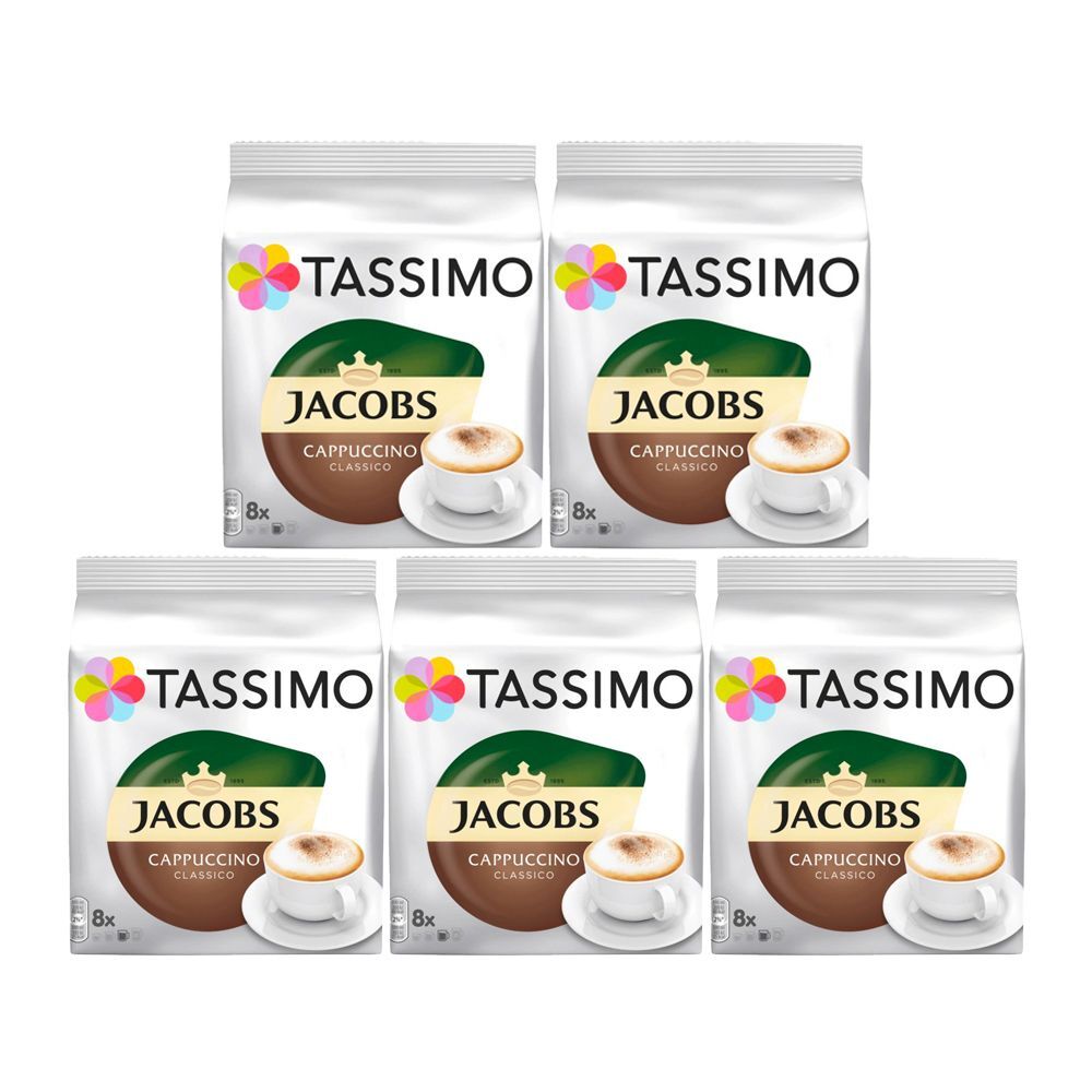 Tassimo Coffee Pods Jacobs Cappuccino 5 x 8 Drinks Total 40 Drinks