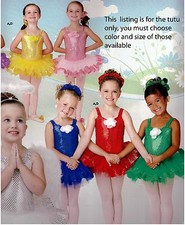 NWOT FAUX SEQUIN TRIMMED TUTUS CHILD SIZES DANCE BATON COLORS GIRLS