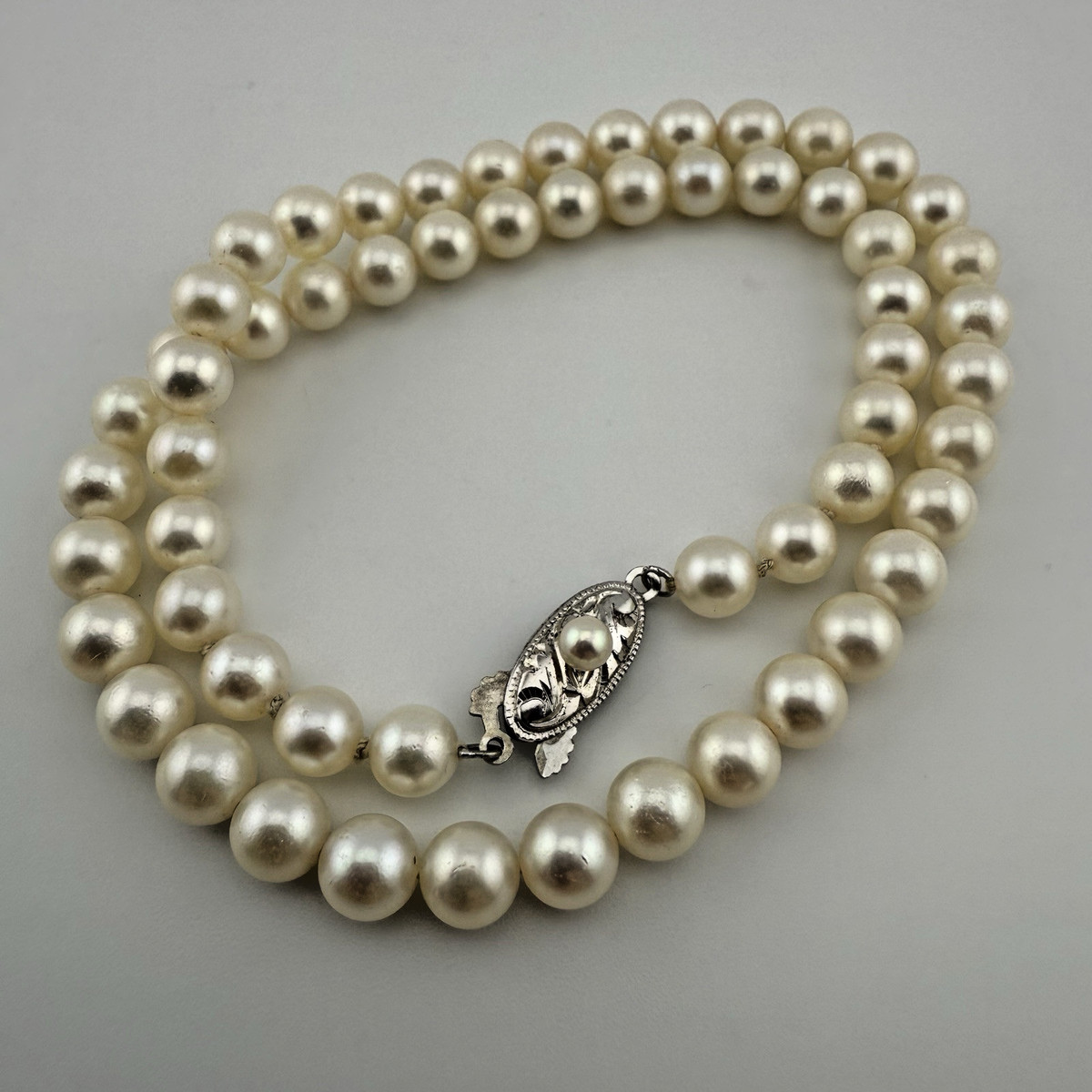 UNBRANDED Akoya Pearl Cream Sterling Silver Necklace View 2