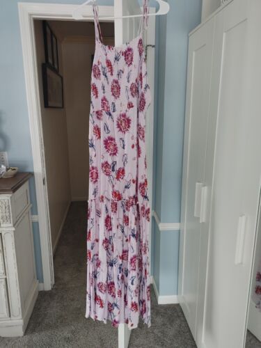Intimately Free People Size L Purple GARDEN PARTY Shirred Floral Maxi Dress - Afbeelding 1 van 10