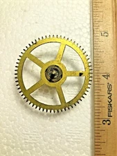 Old Sessions Clock Movement Strike Side 4th Wheel (See Pics To ID) (K7764)