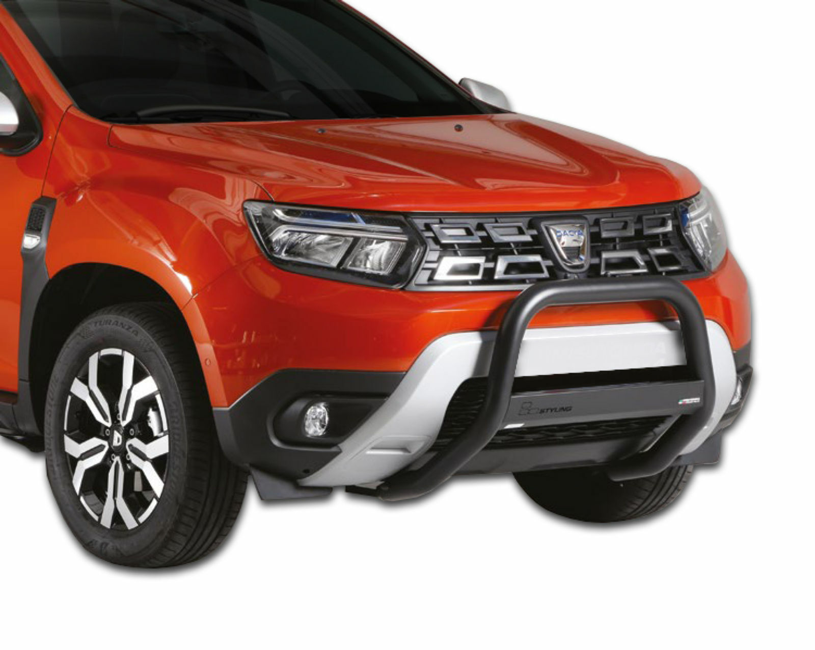 Pare-buffle Dacia Duster 2021-2023 accessoire protection avant tube acier noir