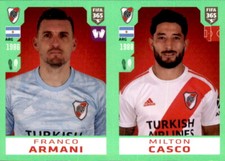 Adesivo Panini Fifa 365 2020 316 - Franco Armani - Milton Casco