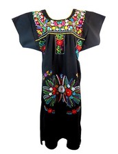 Mexican Dress Puebla for Women Hand Embroidered  3XL and 4XL Plus Sizes