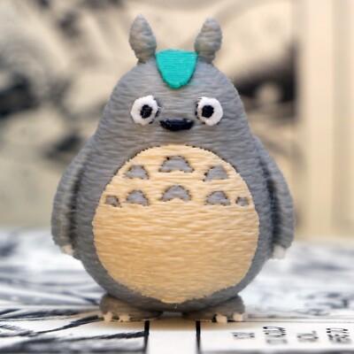 Totoro Charm Keychain - 3D Printed Anime Accessory with Colorful Jump Ring