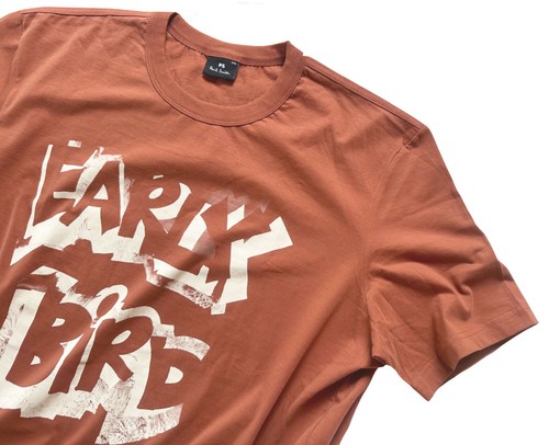 PAUL SMITH 100% ORGANIC COTTON EARLY BIRD PRINT T-SHIRT / TOP BNWT SZ- L RARE - Picture 2 of 13