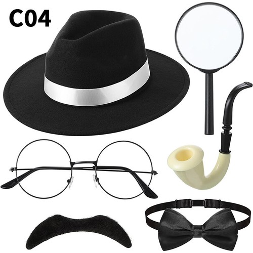 20er Jahre Herren Kostüm Gatsby Gangster Retro Detektiv Verkleidung Party Cosplay Requisiten - Bild 7 von 18