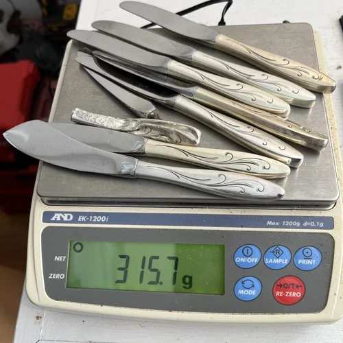 8 Sterling TOWLE Silver Handle Knife Lot- 315.7 grams Scrap Sterling Lot