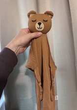 Little Sleepies Brown Bear Solid Sleepyhead Lovey Security Blanket Plush Knotted