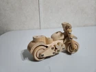 Vtg Tonka Wooden Motorcycle Toy Natural Wood Classic Retro Collect
