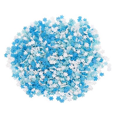 Artificial Snowflakes, 6 Pentagrams, White/Blue for Decoration