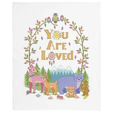 Herrschners You Are Loved Baby Lap Quilt Top Stamped Cross-Stitch Kit
