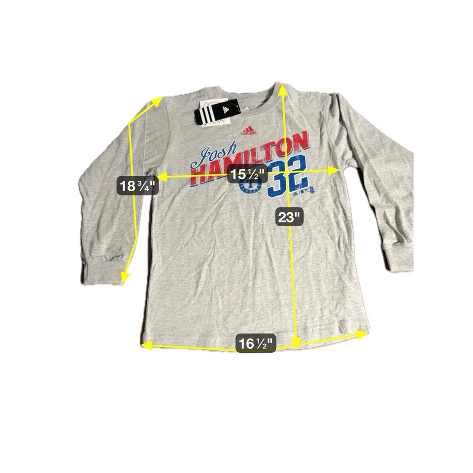 NWT Josh Hamilton #32 Texas Rangers Jersey Long Sleeve Shirt Youth. MEDIUM 10/12 - Image 2 of 4