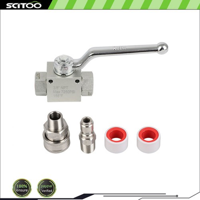 #ad Stainless Steel High Pressure Washer Ball Valve Kit for Power Washer Hose 3 8 In $32.40